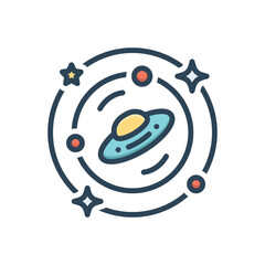Color illustration icon for space