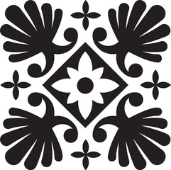 Minimal Tiles, Talavera Art Decor. Inspired By Georgian Traditional Ornaments and Symbols. Vector illustration