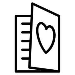 greeting card line icon