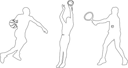 Professional sportsman silhouette illustration vector sketch