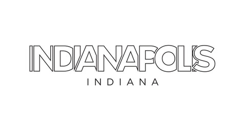 Indianapolis, Indiana, USA typography slogan design. America logo with graphic city lettering for print and web.