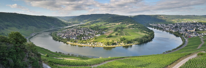 Fototapeta na wymiar Loop of river Moselle in summer, Germany
