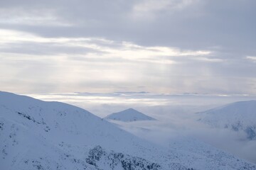 mountains, winter, sunset, light, tatra, activity, attraction, beautiful, blue sky, clouds,...