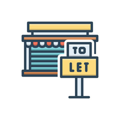 Color illustration icon for let