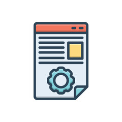 Color illustration icon for script