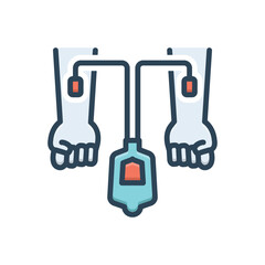 Color illustration icon for donor