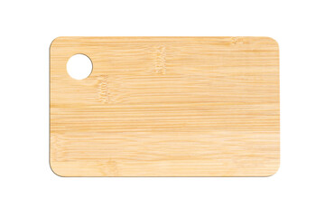 Wooden chopping board isolated on white background.