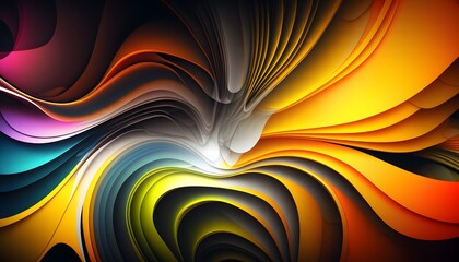 Abstract background with glowing lines, Colorful Iridescent gradient digital art for banner background