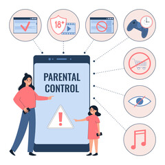 Parental Control Flat Infographics