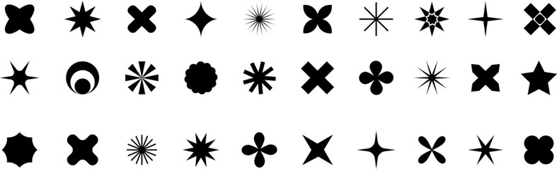 Obraz premium Set of geometric brutalism shapes.Abstract geometric brutalist elements. New modern elements swiss style, minimalist design,bold forms. Brutalist design icons.Vector illustration