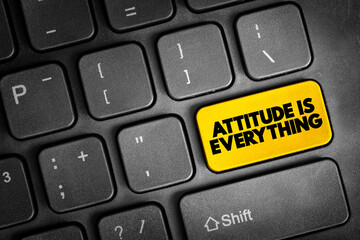 Fototapeta premium Attitude Is Everything text button on keyboard, concept background