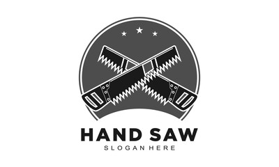 Two hand saw symbol logo design