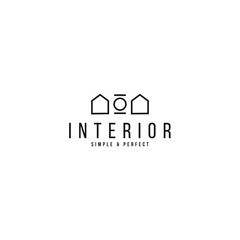 geometric interior home and house logo vector design template, simple interior design home logo business vector ideas inspiration with perfect, elegant and modern styles isolated on white background