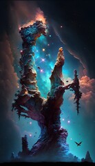Pillars of creation. a new view of the Pillars of Creation. Eagle Nebula in the constellation Serpens