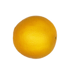 Top view of bright orange whole fruit. Isolated cutout on a transparent background.