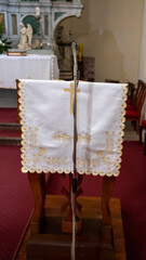 detail in an old baroque catholic church, northern Croatia