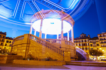 Sunset view of Plaza del Castillo, Pamplona