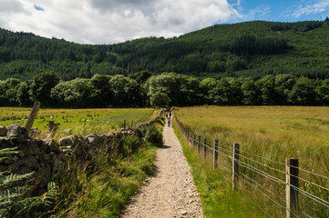 Hiking trail of the Ben Nevis, highest mountain in Scotland