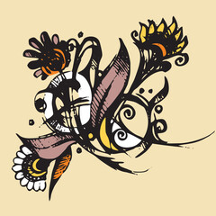 Abstract vector composition. Texture Grunge. Vector illustration. Abstract Background. Sketch. Poster for printing. Wall Decor. Print Art