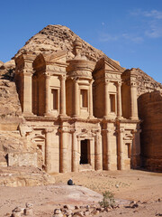 Petra Ad Deir Monastery, famous carved temple in Petra historic city, Jordan