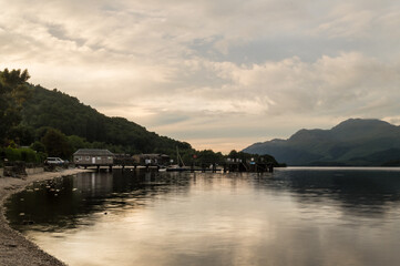 Sunset over Loch Lomond, Scottish Highlands, UK
