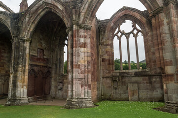 Fototapeta na wymiar Ruins of Melrose Abbey, Scotland