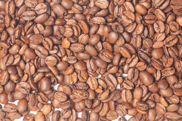 Coffee Beans Background. Close Up