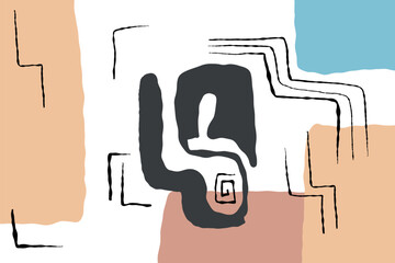 Background with abstract elements, organic and geometric shapes. Vector background for social networks, posters, flyers and other things. Vector illustration