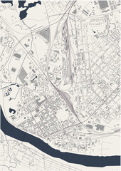map of the city of Daugavpils, Latvia
