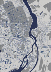 map of the city of Narva, Estonia