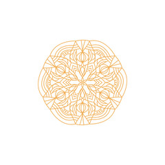 Colorful Ornamental Mandala Sign, Symbol, Logo isolated on White ( Vector )