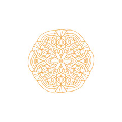 Colorful Ornamental Mandala Sign, Symbol, Logo isolated on White ( Vector )