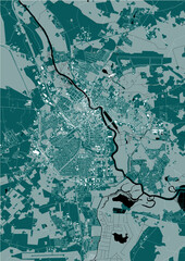 map of the city of Tartu, Estonia