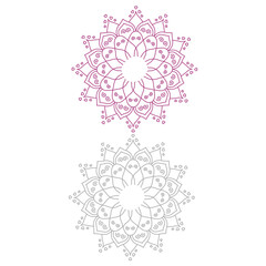 Colorful Vector Mandalas Set isolated on White