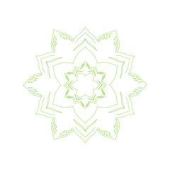 Ornamental Simple Geometric Mandala Sign, Symbol, Logo isolated on White