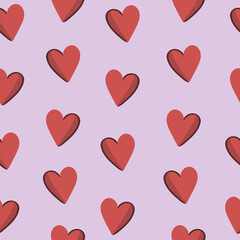 St. Valentine's day seamless pattern. Wrapping paper pattern with hearts.