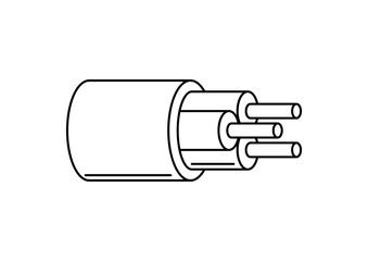 Illustration of electrical cable. Electrical lighting equipment. Industrial or business image. Icon for website and shop.
