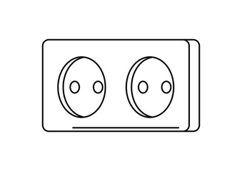 Illustration of power socket. Electrical lighting equipment. Industrial or business image. Icon for website and shop.