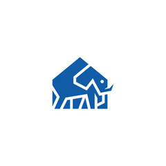 Obraz premium Elephant house, geometric shapes. Logo design.
