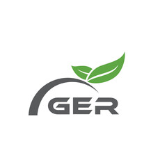 GER letter nature logo design on white background. GER creative initials letter leaf logo concept. GER letter design.