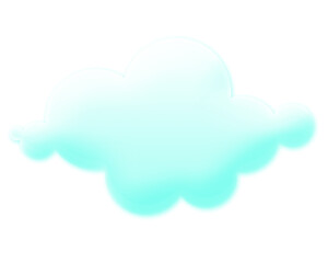 Gradient green 3d clouds set isolated on a transparent background. Royalty high-quality free stock PNG image of Cartoon cloud shapes for games, animation, web. Cute cloud background 3d illustration