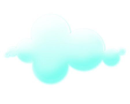 Gradient green 3d clouds set isolated on a transparent background. Royalty high-quality free stock PNG image of Cartoon cloud shapes for games, animation, web. Cute cloud background 3d illustration
