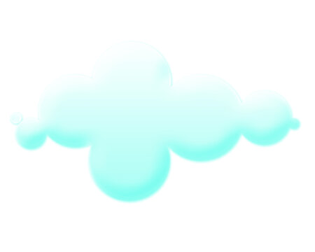 Gradient green 3d clouds set isolated on a transparent background. Royalty high-quality free stock PNG image of Cartoon cloud shapes for games, animation, web. Cute cloud background 3d illustration