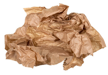 A crumpled piece of gray parchment isolated on a background.