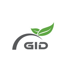 GID letter nature logo design on white background. GID creative initials letter leaf logo concept. GID letter design.