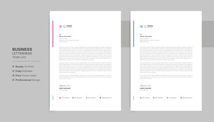 Creative letterhead format template, business style letterhead design template. Company letterhead template designs. Letterhead, flyer template.	