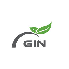 GIN letter nature logo design on white background. GIN creative initials letter leaf logo concept. GIN letter design.