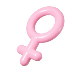 Pink Female sign. 3d rendering illustration.