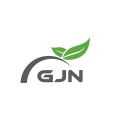 GJN letter nature logo design on white background. GJN creative initials letter leaf logo concept. GJN letter design.