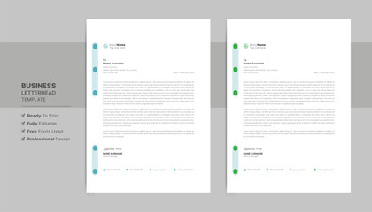 Creative letterhead format template, business style letterhead design template. Company letterhead template designs. Letterhead, flyer template.	